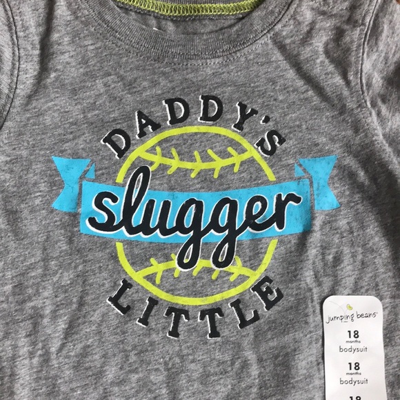 NWT Daddy’s Little Slugger Bodysuit and Hat - Picture 3 of 8